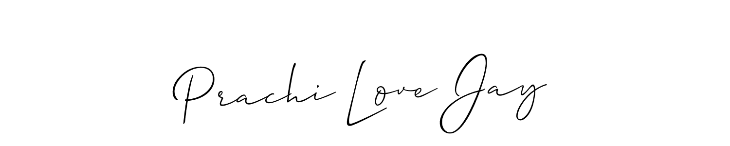 Make a beautiful signature design for name Prachi Love Jay. With this signature (Allison_Script) style, you can create a handwritten signature for free. Prachi Love Jay signature style 2 images and pictures png