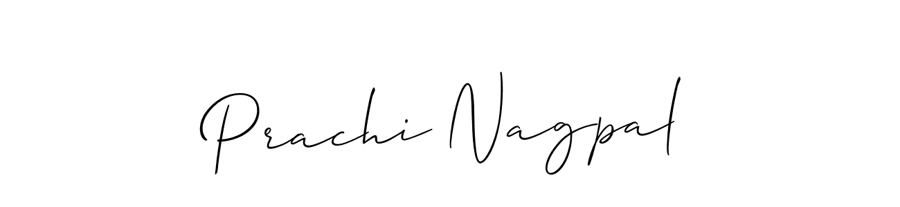 Create a beautiful signature design for name Prachi Nagpal. With this signature (Allison_Script) fonts, you can make a handwritten signature for free. Prachi Nagpal signature style 2 images and pictures png