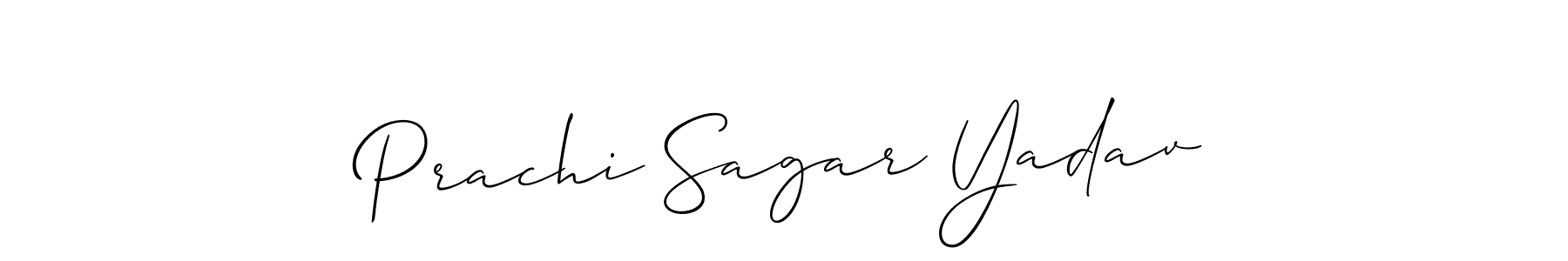Make a beautiful signature design for name Prachi Sagar Yadav. With this signature (Allison_Script) style, you can create a handwritten signature for free. Prachi Sagar Yadav signature style 2 images and pictures png