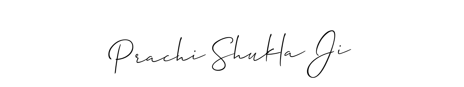 Make a short Prachi Shukla Ji signature style. Manage your documents anywhere anytime using Allison_Script. Create and add eSignatures, submit forms, share and send files easily. Prachi Shukla Ji signature style 2 images and pictures png