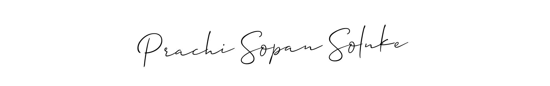 Create a beautiful signature design for name Prachi Sopan Solnke. With this signature (Allison_Script) fonts, you can make a handwritten signature for free. Prachi Sopan Solnke signature style 2 images and pictures png