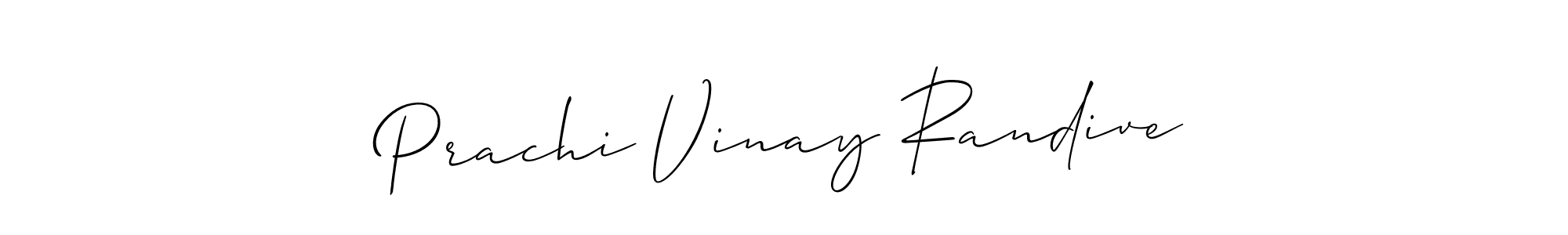 How to make Prachi Vinay Randive name signature. Use Allison_Script style for creating short signs online. This is the latest handwritten sign. Prachi Vinay Randive signature style 2 images and pictures png