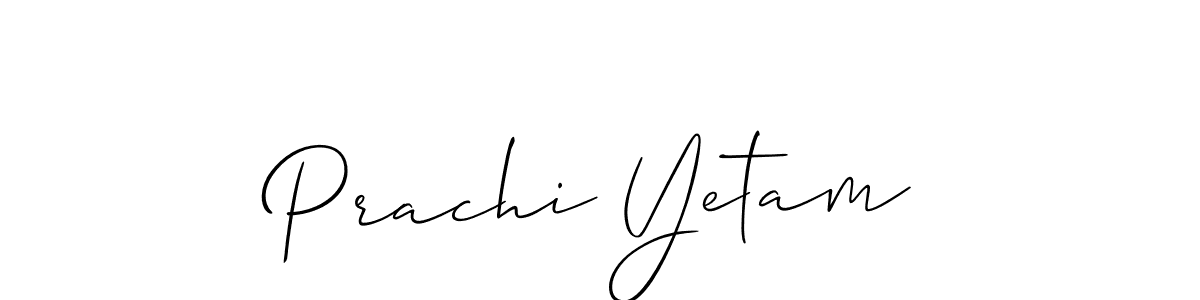 Use a signature maker to create a handwritten signature online. With this signature software, you can design (Allison_Script) your own signature for name Prachi Yetam. Prachi Yetam signature style 2 images and pictures png