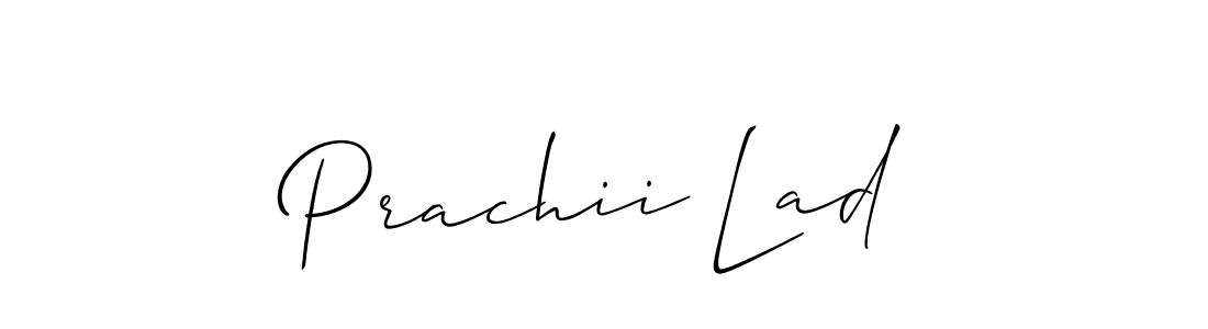 Make a beautiful signature design for name Prachii Lad. With this signature (Allison_Script) style, you can create a handwritten signature for free. Prachii Lad signature style 2 images and pictures png