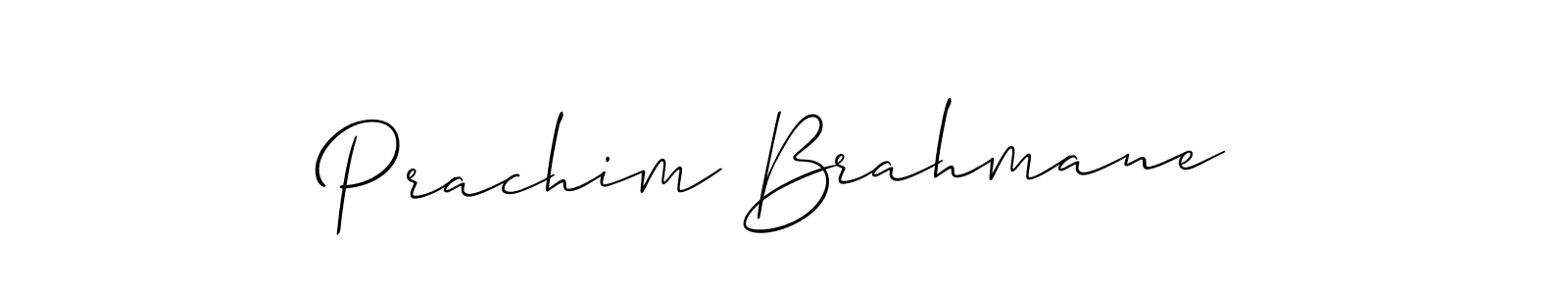 Make a beautiful signature design for name Prachim Brahmane. With this signature (Allison_Script) style, you can create a handwritten signature for free. Prachim Brahmane signature style 2 images and pictures png