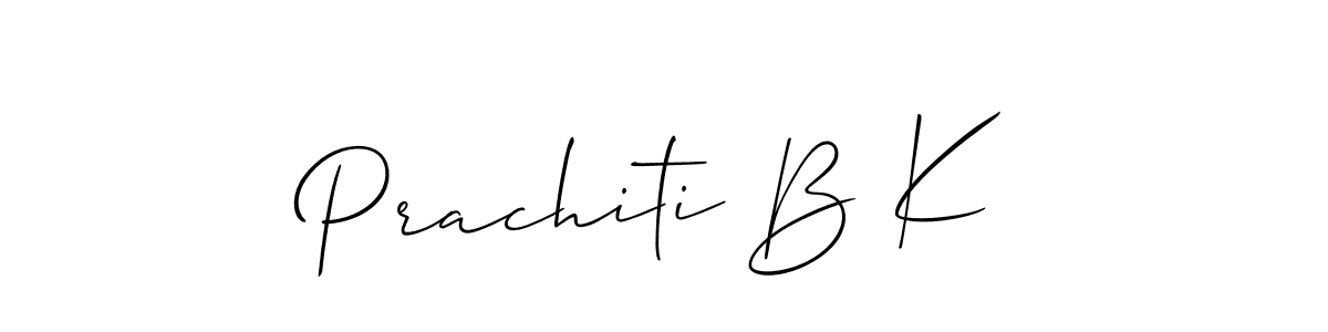 How to make Prachiti B K signature? Allison_Script is a professional autograph style. Create handwritten signature for Prachiti B K name. Prachiti B K signature style 2 images and pictures png