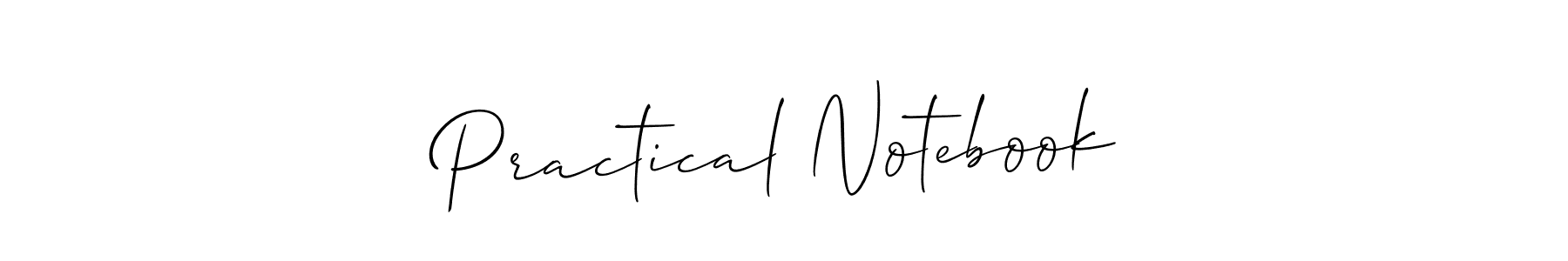 How to make Practical Notebook signature? Allison_Script is a professional autograph style. Create handwritten signature for Practical Notebook name. Practical Notebook signature style 2 images and pictures png