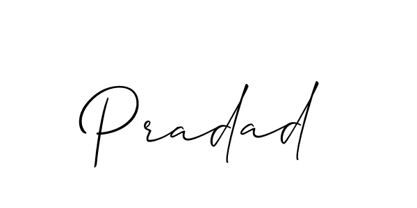Use a signature maker to create a handwritten signature online. With this signature software, you can design (Allison_Script) your own signature for name Pradad. Pradad signature style 2 images and pictures png