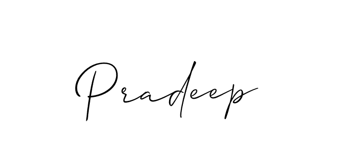 How to make Pradeep name signature. Use Allison_Script style for creating short signs online. This is the latest handwritten sign. Pradeep signature style 2 images and pictures png
