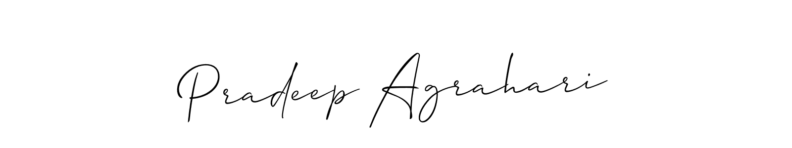 Allison_Script is a professional signature style that is perfect for those who want to add a touch of class to their signature. It is also a great choice for those who want to make their signature more unique. Get Pradeep Agrahari name to fancy signature for free. Pradeep Agrahari signature style 2 images and pictures png