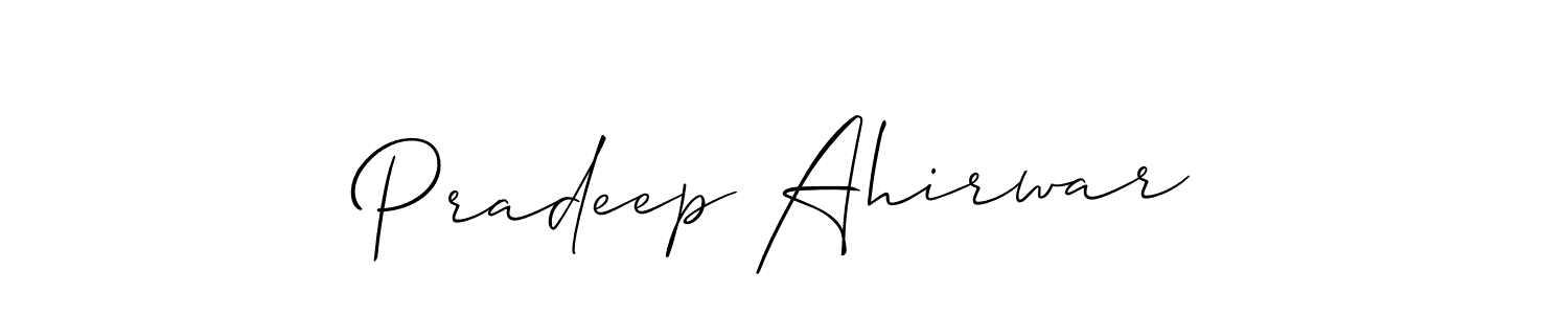 Make a beautiful signature design for name Pradeep Ahirwar. With this signature (Allison_Script) style, you can create a handwritten signature for free. Pradeep Ahirwar signature style 2 images and pictures png