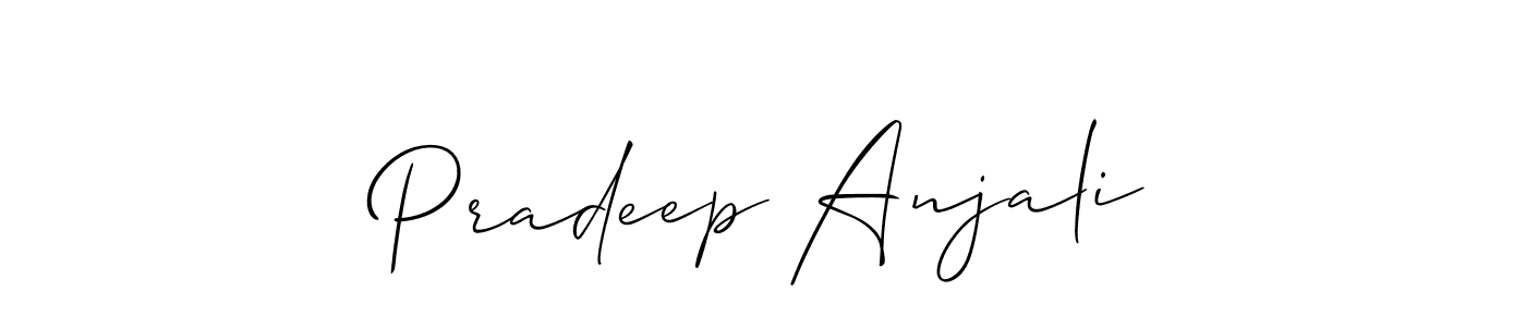 Create a beautiful signature design for name Pradeep Anjali. With this signature (Allison_Script) fonts, you can make a handwritten signature for free. Pradeep Anjali signature style 2 images and pictures png
