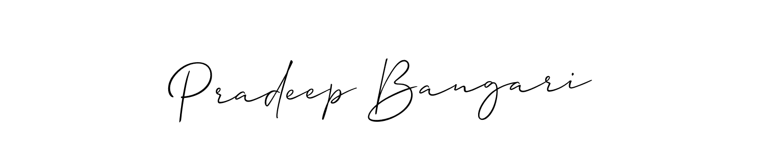 Also we have Pradeep Bangari name is the best signature style. Create professional handwritten signature collection using Allison_Script autograph style. Pradeep Bangari signature style 2 images and pictures png