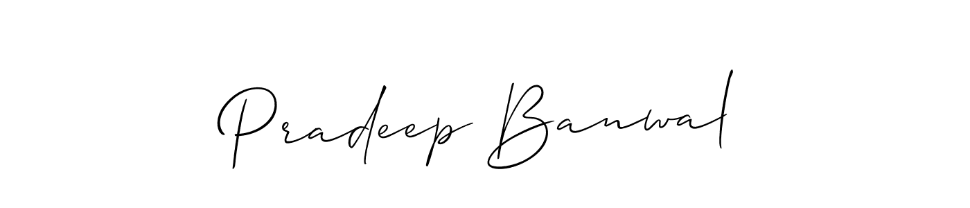 Pradeep Banwal stylish signature style. Best Handwritten Sign (Allison_Script) for my name. Handwritten Signature Collection Ideas for my name Pradeep Banwal. Pradeep Banwal signature style 2 images and pictures png