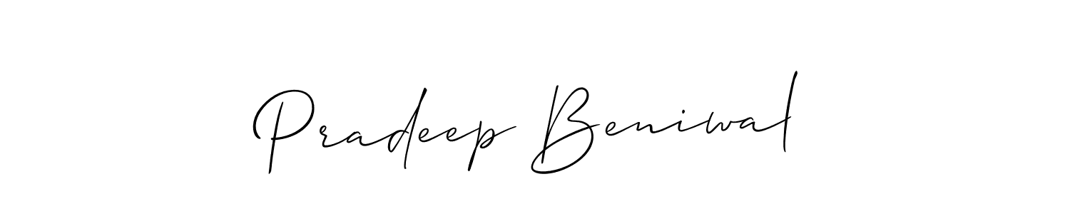 How to make Pradeep Beniwal signature? Allison_Script is a professional autograph style. Create handwritten signature for Pradeep Beniwal name. Pradeep Beniwal signature style 2 images and pictures png