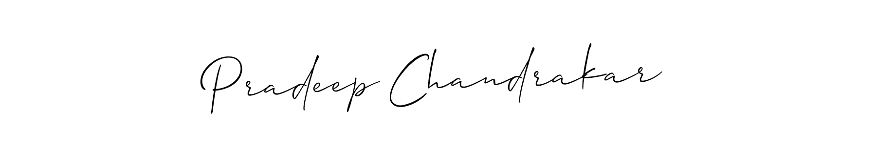 Make a beautiful signature design for name Pradeep Chandrakar. With this signature (Allison_Script) style, you can create a handwritten signature for free. Pradeep Chandrakar signature style 2 images and pictures png
