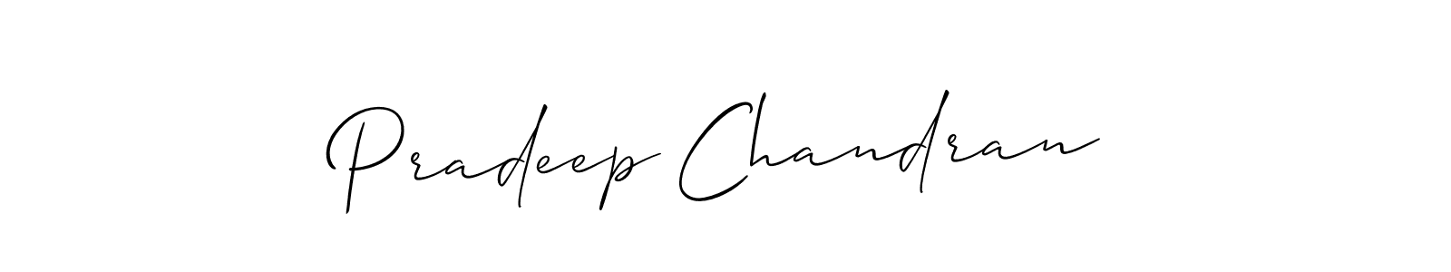 Use a signature maker to create a handwritten signature online. With this signature software, you can design (Allison_Script) your own signature for name Pradeep Chandran. Pradeep Chandran signature style 2 images and pictures png
