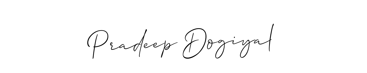 Make a short Pradeep Dogiyal signature style. Manage your documents anywhere anytime using Allison_Script. Create and add eSignatures, submit forms, share and send files easily. Pradeep Dogiyal signature style 2 images and pictures png