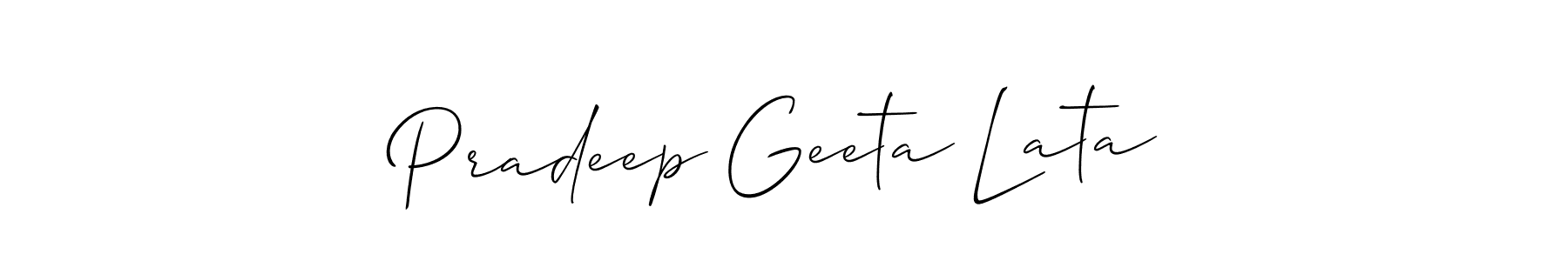 Best and Professional Signature Style for Pradeep Geeta Lata. Allison_Script Best Signature Style Collection. Pradeep Geeta Lata signature style 2 images and pictures png