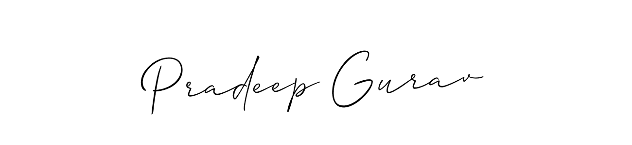How to make Pradeep Gurav name signature. Use Allison_Script style for creating short signs online. This is the latest handwritten sign. Pradeep Gurav signature style 2 images and pictures png