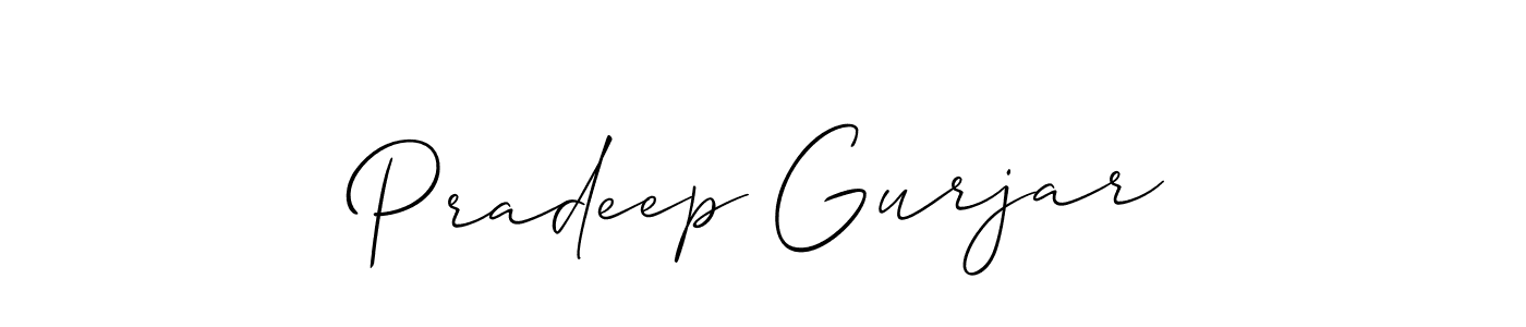 Also we have Pradeep Gurjar name is the best signature style. Create professional handwritten signature collection using Allison_Script autograph style. Pradeep Gurjar signature style 2 images and pictures png