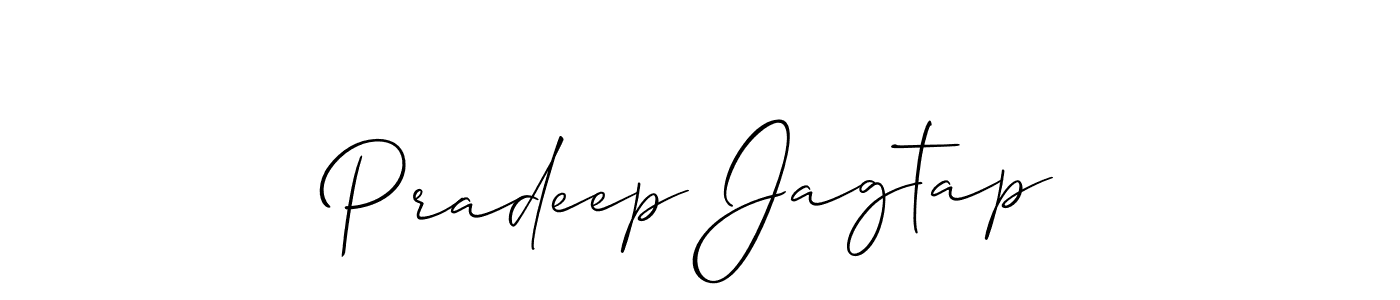The best way (Allison_Script) to make a short signature is to pick only two or three words in your name. The name Pradeep Jagtap include a total of six letters. For converting this name. Pradeep Jagtap signature style 2 images and pictures png