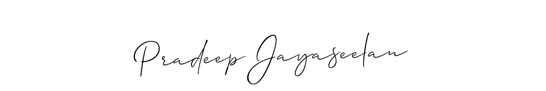 if you are searching for the best signature style for your name Pradeep Jayaseelan. so please give up your signature search. here we have designed multiple signature styles  using Allison_Script. Pradeep Jayaseelan signature style 2 images and pictures png