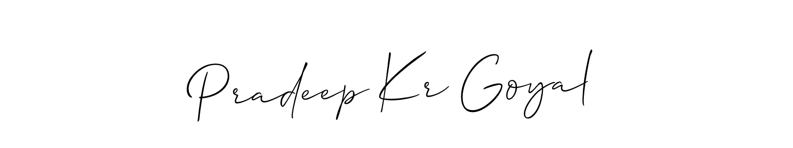 You can use this online signature creator to create a handwritten signature for the name Pradeep Kr Goyal. This is the best online autograph maker. Pradeep Kr Goyal signature style 2 images and pictures png