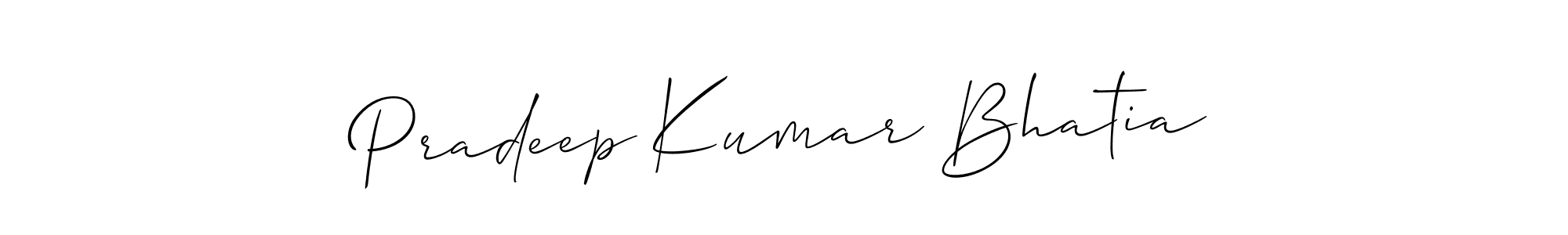 How to make Pradeep Kumar Bhatia name signature. Use Allison_Script style for creating short signs online. This is the latest handwritten sign. Pradeep Kumar Bhatia signature style 2 images and pictures png