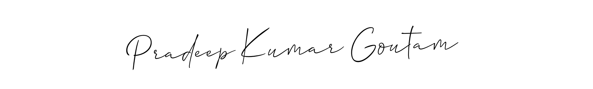 Create a beautiful signature design for name Pradeep Kumar Goutam. With this signature (Allison_Script) fonts, you can make a handwritten signature for free. Pradeep Kumar Goutam signature style 2 images and pictures png