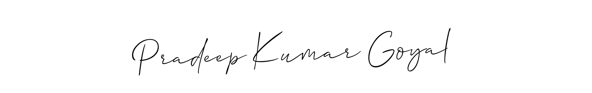 You should practise on your own different ways (Allison_Script) to write your name (Pradeep Kumar Goyal) in signature. don't let someone else do it for you. Pradeep Kumar Goyal signature style 2 images and pictures png