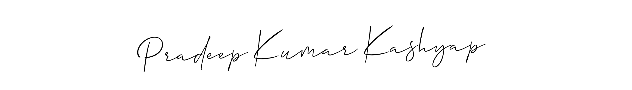 How to make Pradeep Kumar Kashyap name signature. Use Allison_Script style for creating short signs online. This is the latest handwritten sign. Pradeep Kumar Kashyap signature style 2 images and pictures png