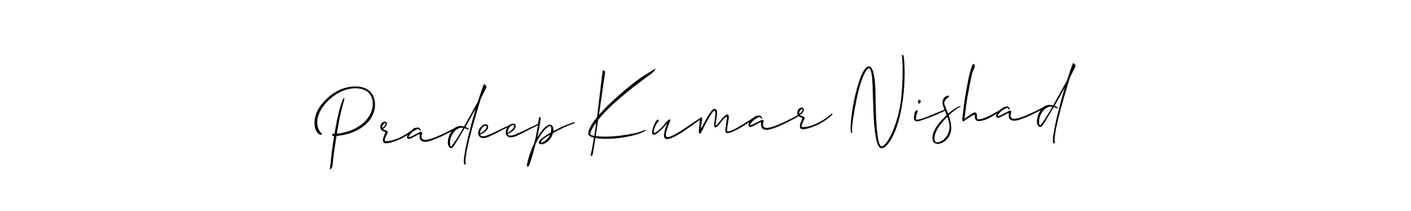 This is the best signature style for the Pradeep Kumar Nishad name. Also you like these signature font (Allison_Script). Mix name signature. Pradeep Kumar Nishad signature style 2 images and pictures png