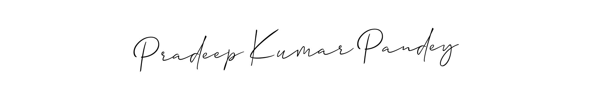 You should practise on your own different ways (Allison_Script) to write your name (Pradeep Kumar Pandey) in signature. don't let someone else do it for you. Pradeep Kumar Pandey signature style 2 images and pictures png