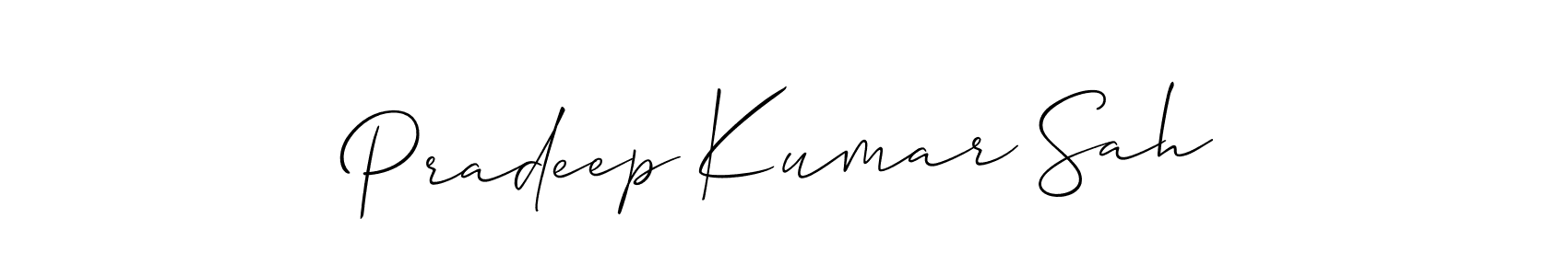 How to make Pradeep Kumar Sah name signature. Use Allison_Script style for creating short signs online. This is the latest handwritten sign. Pradeep Kumar Sah signature style 2 images and pictures png