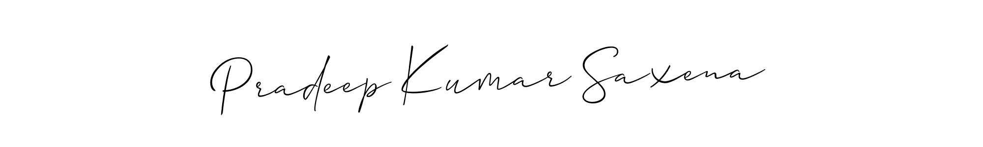 How to Draw Pradeep Kumar Saxena signature style? Allison_Script is a latest design signature styles for name Pradeep Kumar Saxena. Pradeep Kumar Saxena signature style 2 images and pictures png