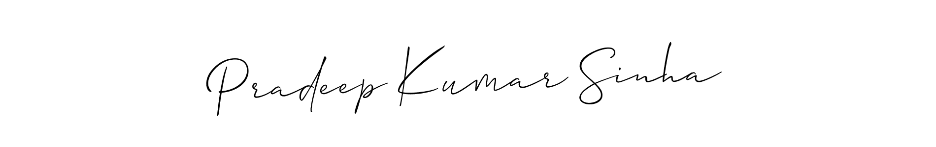 Also You can easily find your signature by using the search form. We will create Pradeep Kumar Sinha name handwritten signature images for you free of cost using Allison_Script sign style. Pradeep Kumar Sinha signature style 2 images and pictures png