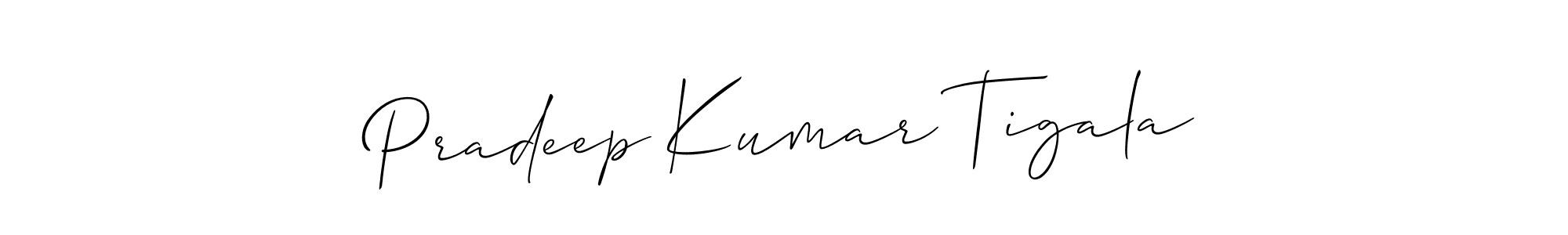 How to make Pradeep Kumar Tigala signature? Allison_Script is a professional autograph style. Create handwritten signature for Pradeep Kumar Tigala name. Pradeep Kumar Tigala signature style 2 images and pictures png