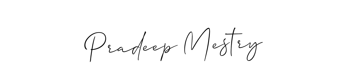 Pradeep Mestry stylish signature style. Best Handwritten Sign (Allison_Script) for my name. Handwritten Signature Collection Ideas for my name Pradeep Mestry. Pradeep Mestry signature style 2 images and pictures png