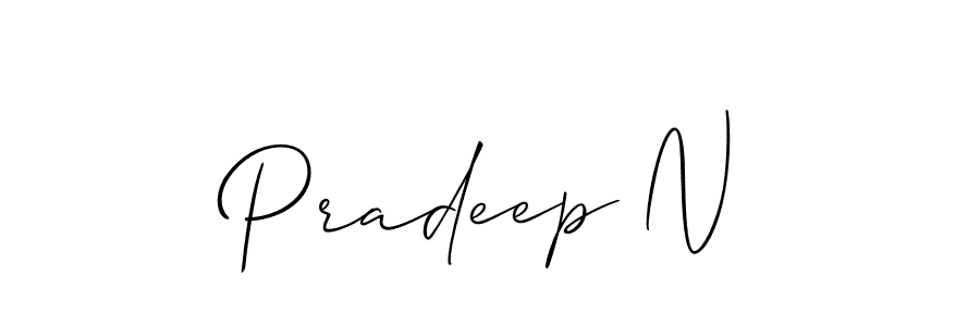 How to make Pradeep N name signature. Use Allison_Script style for creating short signs online. This is the latest handwritten sign. Pradeep N signature style 2 images and pictures png