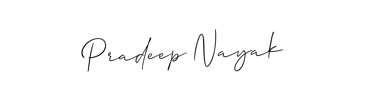 Create a beautiful signature design for name Pradeep Nayak. With this signature (Allison_Script) fonts, you can make a handwritten signature for free. Pradeep Nayak signature style 2 images and pictures png