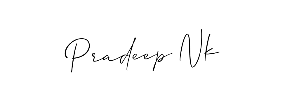 Similarly Allison_Script is the best handwritten signature design. Signature creator online .You can use it as an online autograph creator for name Pradeep Nk. Pradeep Nk signature style 2 images and pictures png