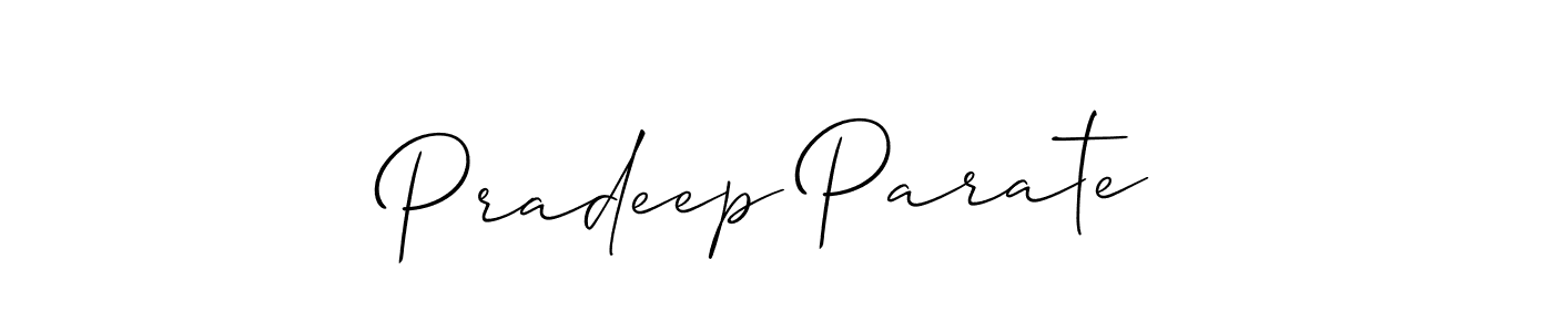 Allison_Script is a professional signature style that is perfect for those who want to add a touch of class to their signature. It is also a great choice for those who want to make their signature more unique. Get Pradeep Parate name to fancy signature for free. Pradeep Parate signature style 2 images and pictures png