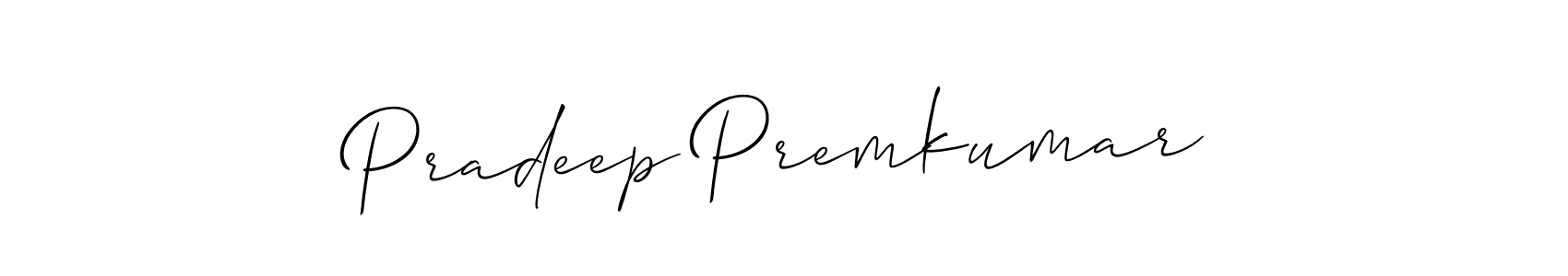 This is the best signature style for the Pradeep Premkumar name. Also you like these signature font (Allison_Script). Mix name signature. Pradeep Premkumar signature style 2 images and pictures png