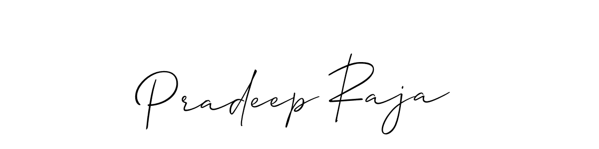 Create a beautiful signature design for name Pradeep Raja. With this signature (Allison_Script) fonts, you can make a handwritten signature for free. Pradeep Raja signature style 2 images and pictures png