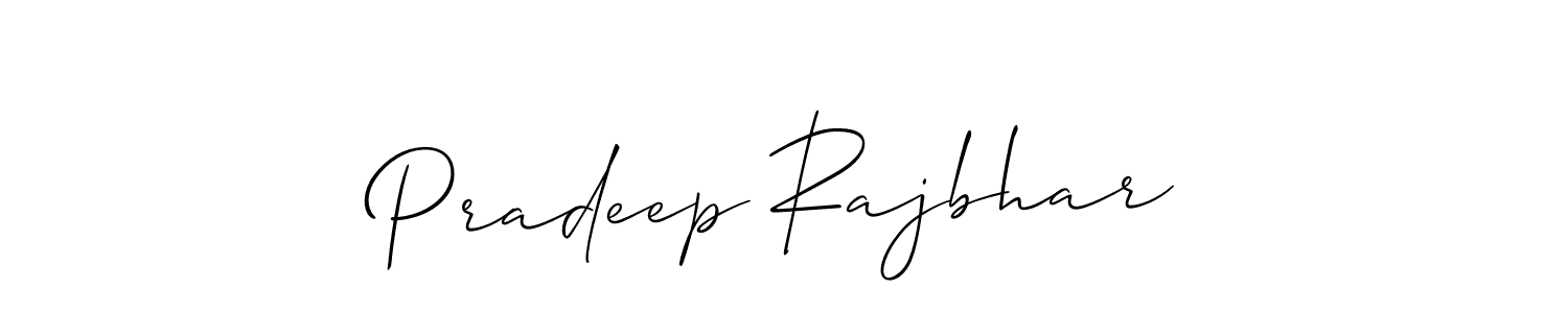 Make a beautiful signature design for name Pradeep Rajbhar. With this signature (Allison_Script) style, you can create a handwritten signature for free. Pradeep Rajbhar signature style 2 images and pictures png