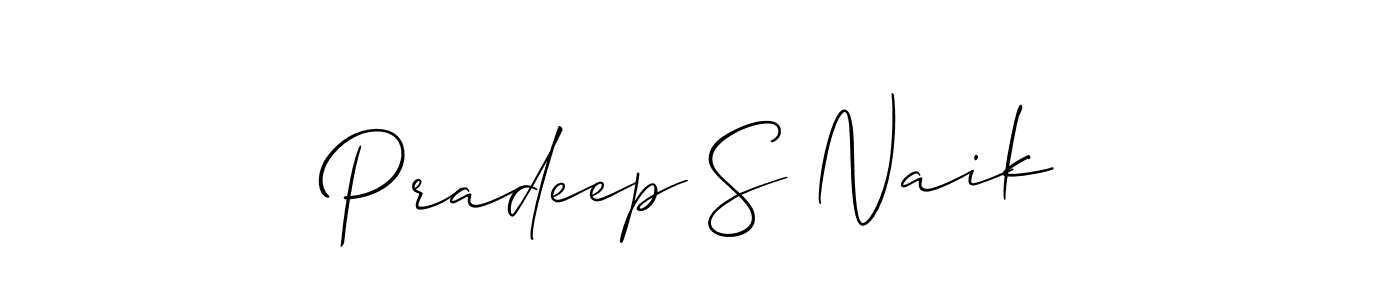 How to make Pradeep S Naik signature? Allison_Script is a professional autograph style. Create handwritten signature for Pradeep S Naik name. Pradeep S Naik signature style 2 images and pictures png