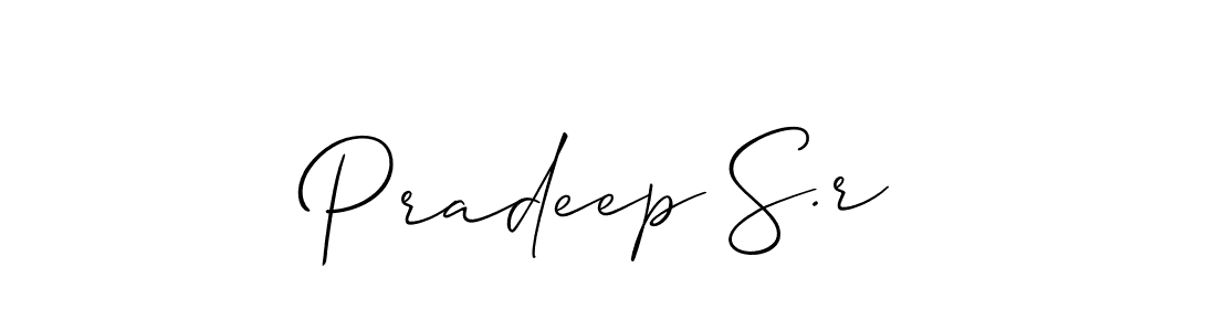 Also You can easily find your signature by using the search form. We will create Pradeep S.r name handwritten signature images for you free of cost using Allison_Script sign style. Pradeep S.r signature style 2 images and pictures png