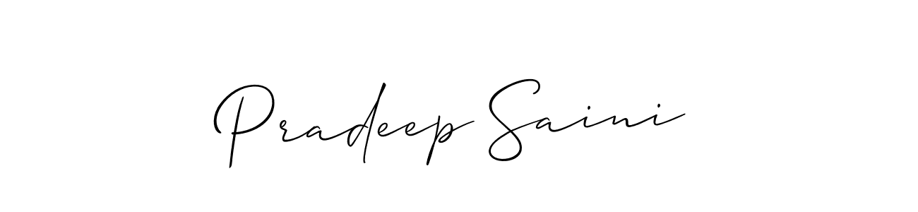 Make a short Pradeep Saini signature style. Manage your documents anywhere anytime using Allison_Script. Create and add eSignatures, submit forms, share and send files easily. Pradeep Saini signature style 2 images and pictures png
