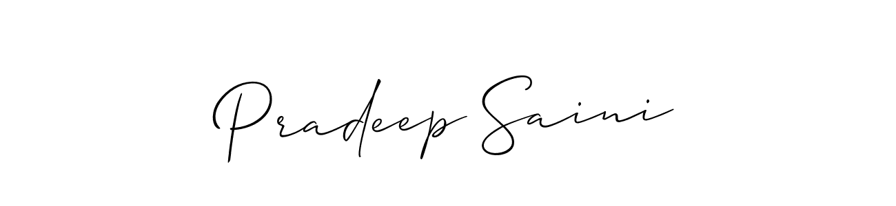 Pradeep Saini stylish signature style. Best Handwritten Sign (Allison_Script) for my name. Handwritten Signature Collection Ideas for my name Pradeep Saini. Pradeep Saini signature style 2 images and pictures png